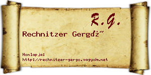 Rechnitzer Gergő névjegykártya